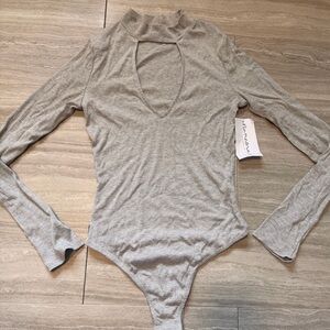 Ribbed Mock Neck Long Sleeve Bodysuit